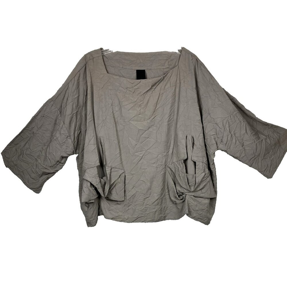 Boxy Pocket Dolman Top - Taupe